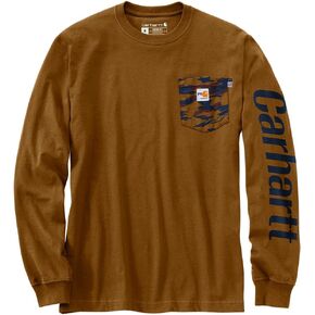 تي شيرت Carhartt الرجالي ذو القوة المقاومة للهب فضفاض وخفيف الوزن برسومات مموهة