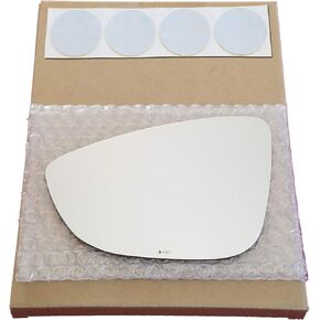 Mirror Glass Replacement + Adhesive Pads for 2009-2017 Volkswagen CC Driver Side - 2 Options Offered (2010 2011 2012 2013 2014 2015 2016 09 10 11 12 13 14 15 16 17)