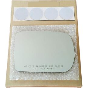Mirror Glass Replacement + Adhesive Pads for 1999-2004 Honda Odyssey Passenger Side (1999 2000 2001 2002 2003 2004 99 00 01 02 03 04)