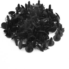 uxcell 100pcs Universal 5x4mm Hole Dia Plastic Rivet Push Pin Trim Clips Black for Car Bumper Fender Body Panels