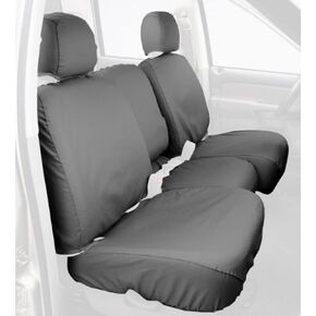 Covercraft - SS7366PCGY Custom-Fit Rear-Second Seat Bench SeatSaver Seat Covers - Polycotton Fabric, Grey