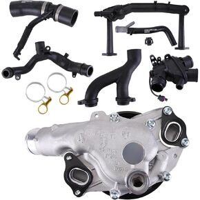 Cooling System Replacement Kit Compatible with Jaguar Land Rover 3.0L V6 Water Pump Thermostat with a Sensor Supercharged Engine AJ813909