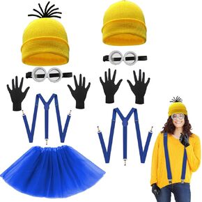 Costume Accessories Adult Steampunk Goggles Glasses Yellow Beanie Knit Hats