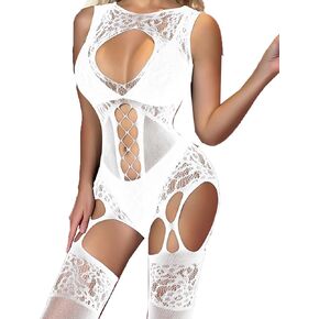 Women's Mesh Lingerie Black Fishnet Baby Dolls Mini Dress Free Size Bodysuit See Through Shirts