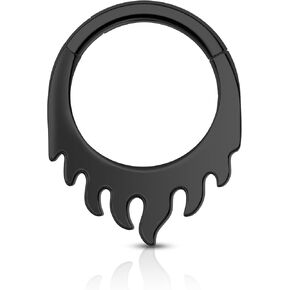 COCHARM Minimalist Flame G23 Solid Titanium Septum Rings 16G Setpum Jewelry Dainty Helix Daith Earrings for Women Cute Helix Daith Piercing Jewelry