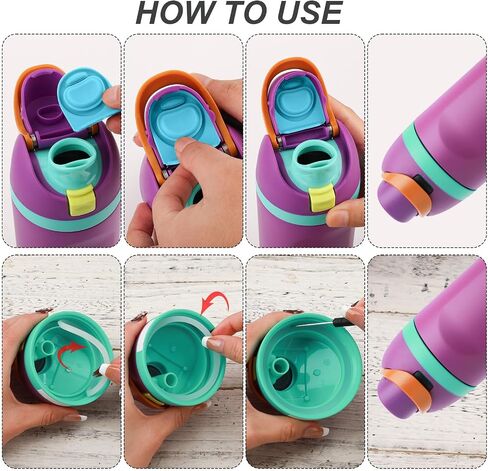4pcs Bottle Seal Ring & Replacement Stopper for Owala FreeSip 19oz 24oz 32oz 40oz, Silicone O Ring Water Bottle Lid Parts, Cap Mouth Plug Gasket Accessories, BPA-Free (Purple) in Saudi Arabia