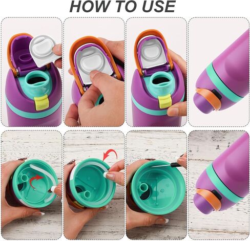 4pcs Bottle Seal Ring & Replacement Stopper for Owala FreeSip 19oz 24oz 32oz 40oz, Silicone O Ring Water Bottle Lid Parts, Cap Mouth Plug Gasket Accessories, BPA-Free (Purple) in Saudi Arabia