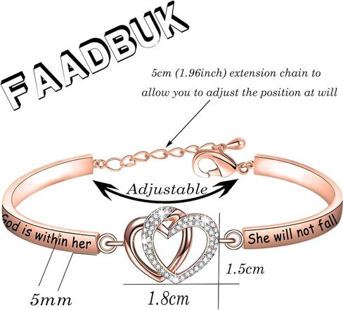 FAADBUK Christian Gift Christian bracelet Psalm 46:5 God is Within Her She Will Not Fall Jewelry Bracelet Religious Gift Jewelry in Saudi Arabia