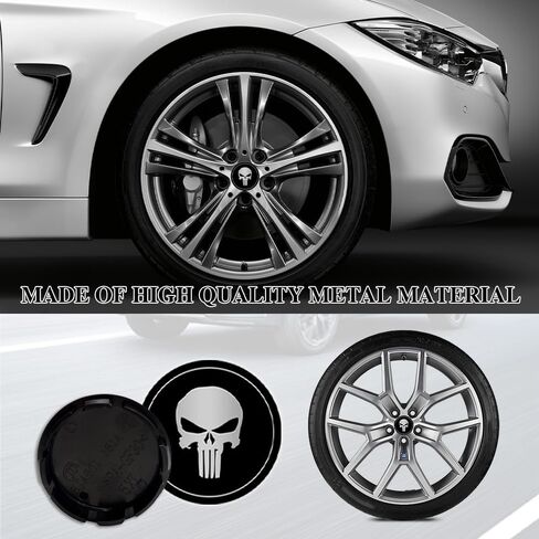 4PCS Skull Wheel Center Caps, Car Hub Center Caps, Waterproof & Rustproof Wheel Hub Center Cap Cover Stickers, Decorative Car Accessories Wheel Center Covers for Trucks Cars (Red/Black) in Saudi Arabia