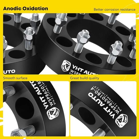 YHTAUTO 8x6.5 Wheel Spacers 2 inch Fits Chevrolet, Hummer Models, Silverado, Express, C/K Series, H1, H2, 8x165.1mm Tire Spacers M14x1.5 & 12.9 Grade Studs, 117mm Hub Bore 8 Lug 4PCS Wheel Adapters in Saudi Arabia