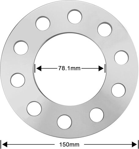 IRONTEK 5x4.5 (5x114.3 مم) محولات فواصل العجلات 3/8 بوصة تناسب محور التجويف 78.1 مم لسيارة Ford Ranger/Taurus/Thunderbird/Mustang/Explorer، لسيارة Lincoln Mark VII/Town Car/Aviator، لسيارة Mazda B2300/B2500/B3000 2 قطعة in Saudi Arabia