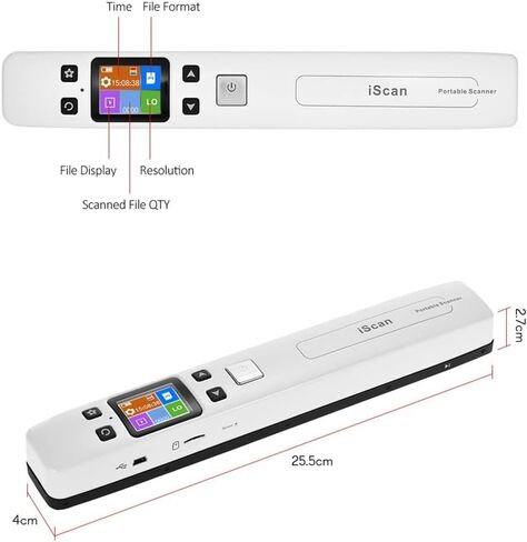 Portable Photo Scanner for A4 Documents,Handheld sanner for Business,Books, Receipt,Pictures up to 900 DPI, Uploads Images to Computer Via USB Cable, No Driver,Support JPG/PDF Format in Saudi Arabia