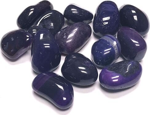Pachamama Essentials Purple Agate Tumbled - Healing Stone - Crystal Healing 20-25mm (5) in Saudi Arabia