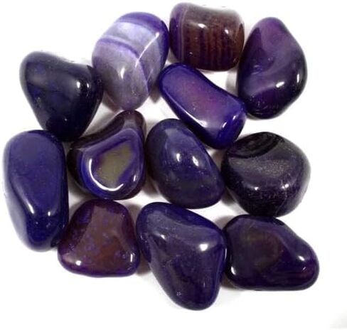Pachamama Essentials Purple Agate Tumbled - Healing Stone - Crystal Healing 20-25mm (5) in Saudi Arabia