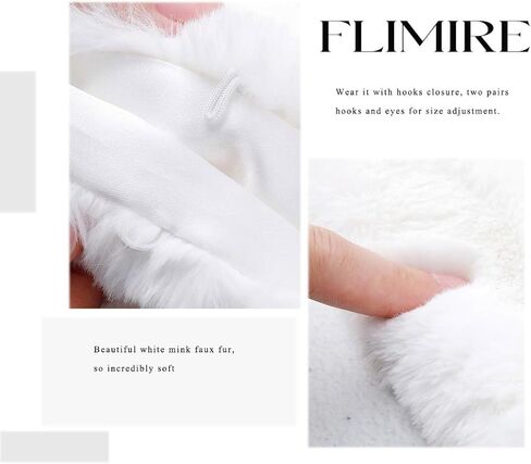 Women’s Wedding Faux Fur Shawl and Wraps Bridal Faux Fur Stole Cape Winter Fur Scarf for Bride and Bridesmaids in Kuwait