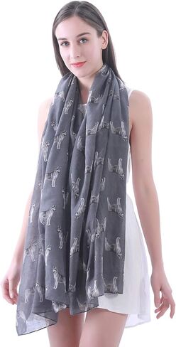 Siberian Husky Dog Print Women's Scarf Shawl Wrap Lightweight in Kuwait