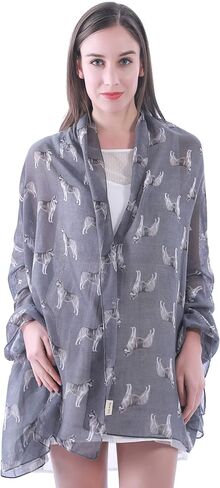 Siberian Husky Dog Print Women's Scarf Shawl Wrap Lightweight in Kuwait