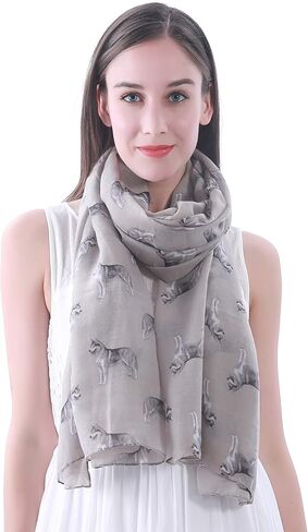 Siberian Husky Dog Print Women's Scarf Shawl Wrap Lightweight in Kuwait