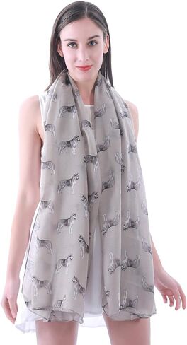 Siberian Husky Dog Print Women's Scarf Shawl Wrap Lightweight in Kuwait