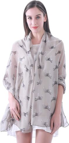 Siberian Husky Dog Print Women's Scarf Shawl Wrap Lightweight in Kuwait