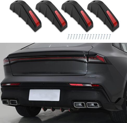 Car Rear Lower Bumper Wing Lip Diffuser, Car Rear Bumper Lip, Auto Shark Fin Spoiler Protector with Mounting Screws, Car Accessories Universal Rear Bumper Splitter for Car (Black/Flat) in Saudi Arabia
