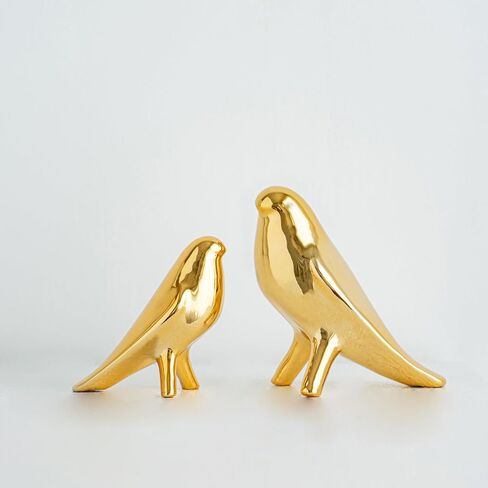 Small Decor for Shelves,Gold Bird Statue,Golden Ceramic Collectible Figurines for Home Living Room Office Shelf,3.7" H in Saudi Arabia