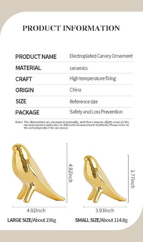Small Decor for Shelves,Gold Bird Statue,Golden Ceramic Collectible Figurines for Home Living Room Office Shelf,3.7" H in Saudi Arabia