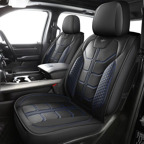 أغطية مقاعد LINGVIDO Chevy Silverado - مناسبة خصيصًا لسيارة GMC Sierra، غطاء مقعد شاحنة بيك اب لـ 07-24 1500 2500HD 3500HD، الكابينة العادية، الكابينة المزدوجة، كابينة الطاقم، LT، LZT، RST، Trail Boss Front أسود-أحمر in Saudi Arabia