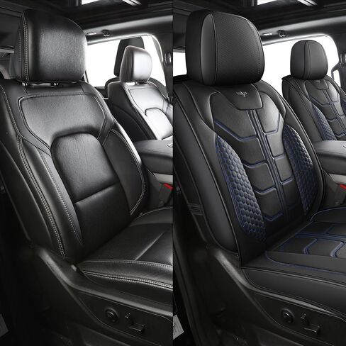 أغطية مقاعد LINGVIDO Chevy Silverado - مناسبة خصيصًا لسيارة GMC Sierra، غطاء مقعد شاحنة بيك اب لـ 07-24 1500 2500HD 3500HD، الكابينة العادية، الكابينة المزدوجة، كابينة الطاقم، LT، LZT، RST، Trail Boss Front أسود-أحمر in Saudi Arabia