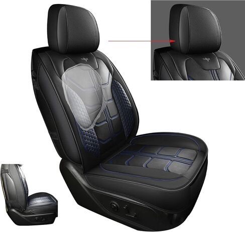 أغطية مقاعد LINGVIDO Chevy Silverado - مناسبة خصيصًا لسيارة GMC Sierra، غطاء مقعد شاحنة بيك اب لـ 07-24 1500 2500HD 3500HD، الكابينة العادية، الكابينة المزدوجة، كابينة الطاقم، LT، LZT، RST، Trail Boss Front أسود-أحمر in Saudi Arabia