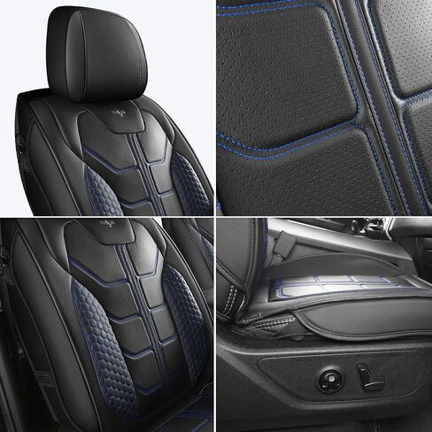 أغطية مقاعد LINGVIDO Chevy Silverado - مناسبة خصيصًا لسيارة GMC Sierra، غطاء مقعد شاحنة بيك اب لـ 07-24 1500 2500HD 3500HD، الكابينة العادية، الكابينة المزدوجة، كابينة الطاقم، LT، LZT، RST، Trail Boss Front أسود-أحمر in Saudi Arabia
