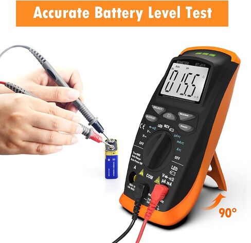 BTMETER BT-42B TRMS 6000 Count Digital Multimeter, Push Button Design, Auto-Ranging Ohm Volt Amp Cap Hz Diode Voltage Temp Continuity Tester Meter with Backlit LCD in Saudi Arabia