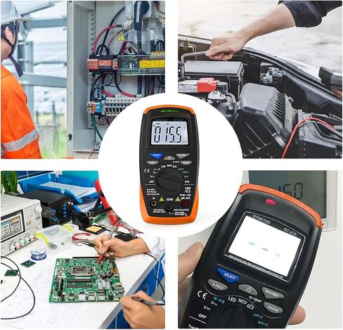 BTMETER BT-42B TRMS 6000 Count Digital Multimeter, Push Button Design, Auto-Ranging Ohm Volt Amp Cap Hz Diode Voltage Temp Continuity Tester Meter with Backlit LCD in Saudi Arabia