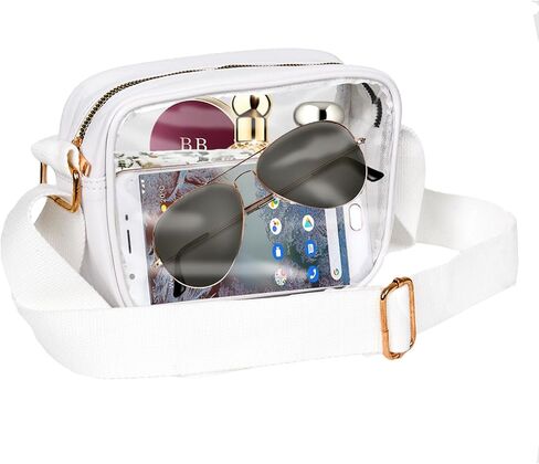 EDMILE Clear Bag for Stadium Events -Clear Sling Bag Crossbody Bags for 2024 Concerts Sports Events Clear Small Shoulder Bags, Grey in Saudi Arabia