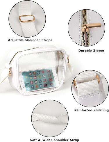 EDMILE Clear Bag for Stadium Events -Clear Sling Bag Crossbody Bags for 2024 Concerts Sports Events Clear Small Shoulder Bags, Grey in Saudi Arabia