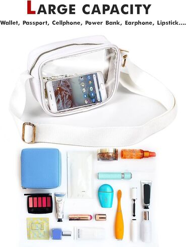EDMILE Clear Bag for Stadium Events -Clear Sling Bag Crossbody Bags for 2024 Concerts Sports Events Clear Small Shoulder Bags, Grey in Saudi Arabia