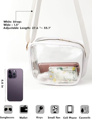 EDMILE Clear Bag for Stadium Events -Clear Sling Bag Crossbody Bags for 2024 Concerts Sports Events Clear Small Shoulder Bags, Grey in Saudi Arabia