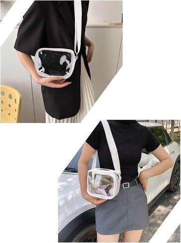 EDMILE Clear Bag for Stadium Events -Clear Sling Bag Crossbody Bags for 2024 Concerts Sports Events Clear Small Shoulder Bags, Grey in Saudi Arabia
