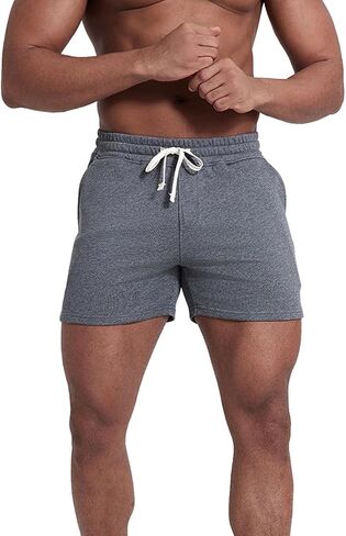 Mens 5" Cotton Gym Workout Athletic Running Muscle Shorts in Saudi Arabia
