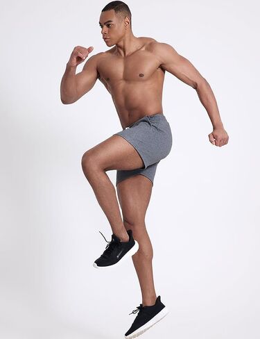 Mens 5" Cotton Gym Workout Athletic Running Muscle Shorts in Saudi Arabia