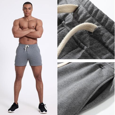 Mens 5" Cotton Gym Workout Athletic Running Muscle Shorts in Saudi Arabia