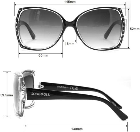 Southpole Women's 1021sp Oversized Rhinestone Uv400 Protective Butterfly Sunglasses-Cool Gifts for Her, 60mm in Saudi Arabia