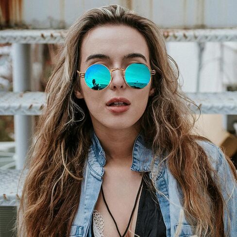 FEISEDY نظارات شمسية كلاسيكية Steampunk للرجال والنساء بإطار معدني مستدير على الطراز القوطي B0147 in Kuwait