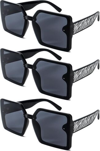 Oversized Square Sunglasses for Women Big Large Wide Designer Trendy Sunglasses for UV Sunglasses Women in Kuwait