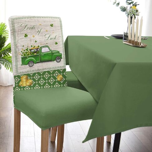 Z&L Home 4PCS Dining Chair Covers Protector Stretch Removable Washable Seat Cushion Slipcover for St. Patrick's Day Dinning Room, Spandex Seat Cover Restaurant Hotel,Rustic Farm Truck, Beige in Saudi Arabia