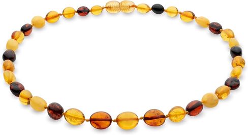 Baltic Amber Necklace 12.5 inches - Genuine Amber Beads- Unisex Amber Jewellery - Multicolour in Saudi Arabia