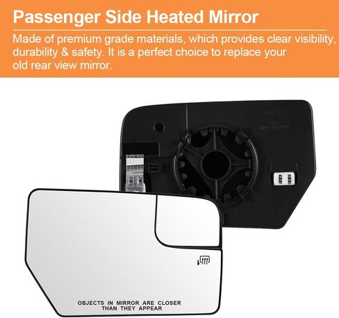 Senzeal Passenger Side Heated Mirror Glass Replacement for Ford Expedition 2012-2017 Lincoln Navigator 2012-2014 Blind Spot Mirror Glass CL1Z17K707A (Right Side) in Kuwait