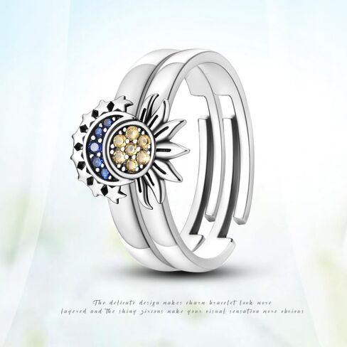 925 Sterling Silver Ring Open End Ring Carved Ring Colorful Zirconia Ring Flower Feather Bossy Ring Sterling Silver Adjustable Ring in Kuwait
