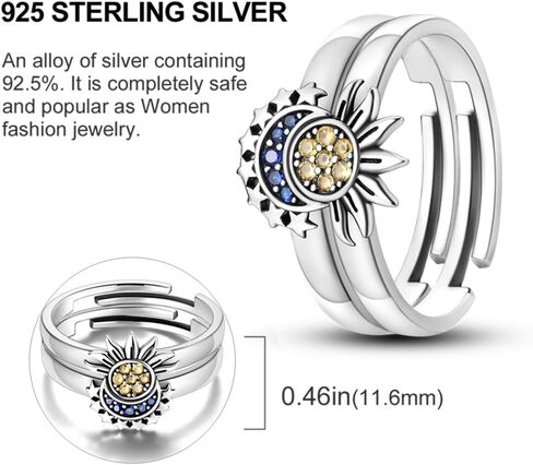 925 Sterling Silver Ring Open End Ring Carved Ring Colorful Zirconia Ring Flower Feather Bossy Ring Sterling Silver Adjustable Ring in Kuwait