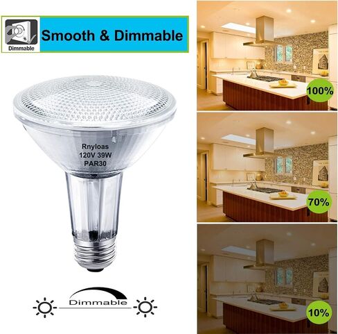 PAR30 Long Neck, 6PCS PAR30 60W 120V Flood Dimmable, PAR30 Halogen Bulb Long Lasting Lifetime with E26 Medium Base, PAR30 Flood Light High Brightness & CRI100 for Recessed Lighting in Saudi Arabia
